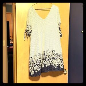 Navy and white dress